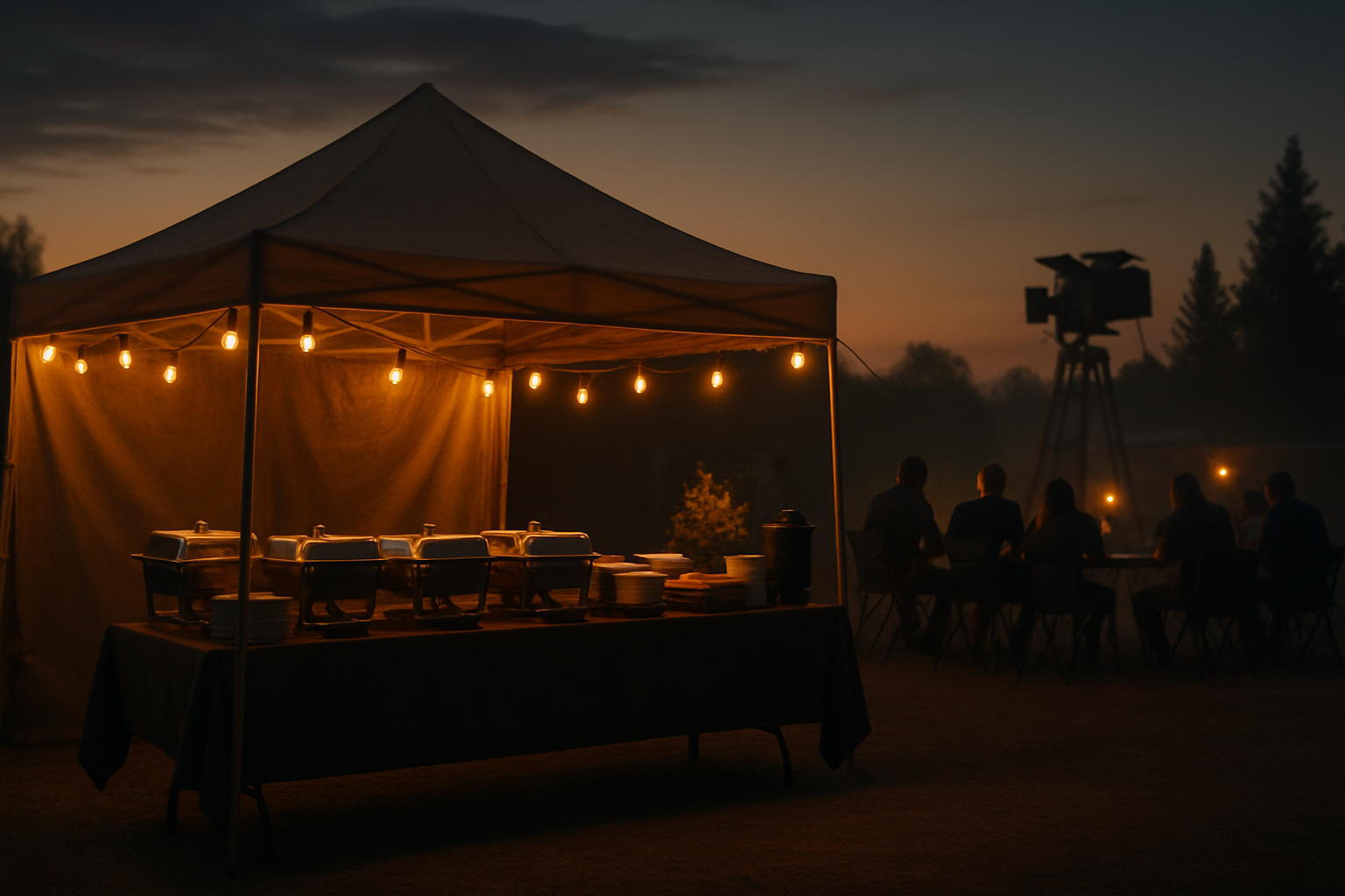 On-location catering setup